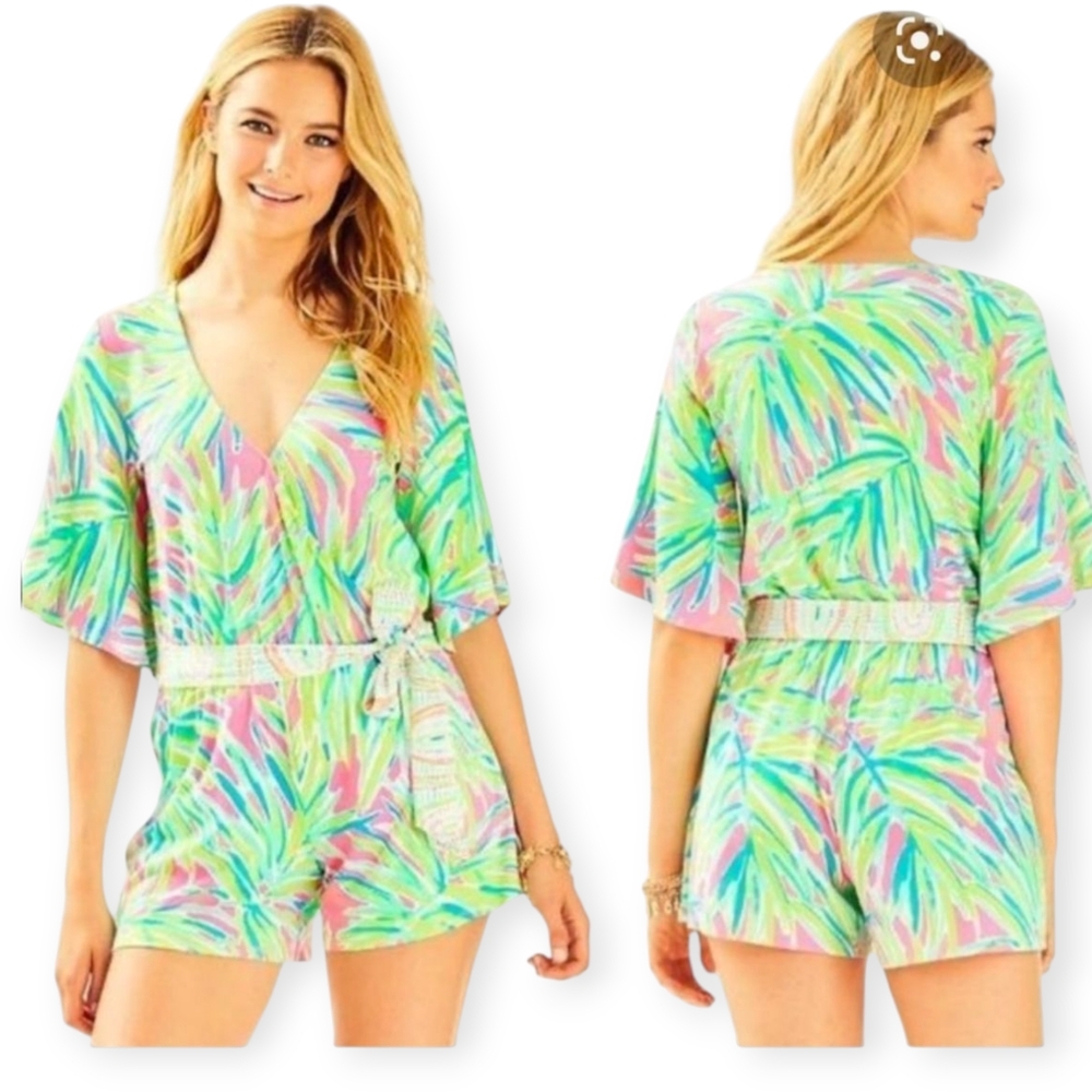Lilly Pulitzer Madilyn Romper Sz Large Womens Res… - image 1
